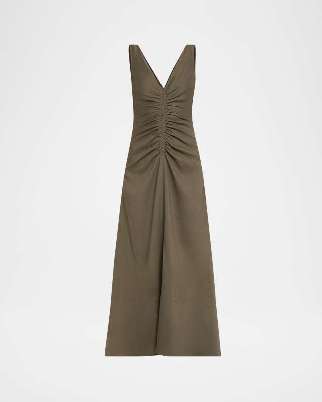 Remi Ruched Eco Stretch Flared Dress